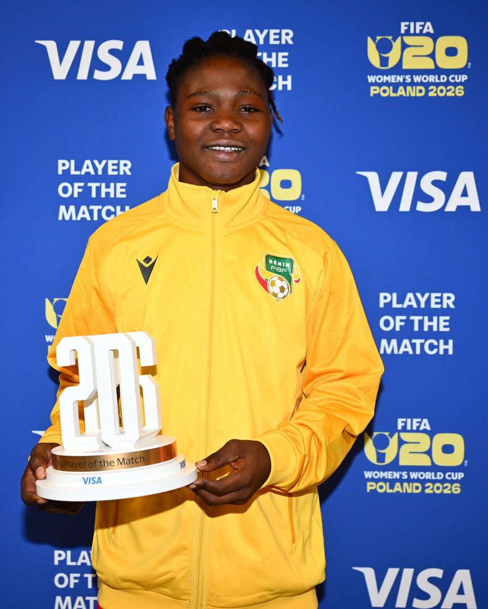 FIFAWWC's tweet photo. Romaine Gandonou is named #VisaPlayerOfTheMatch. 👏

@Visa | #U20WWC https://t.co/ec3NzXgYS8
