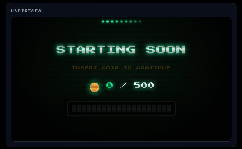 RealKickPulse's tweet photo. Seeing a lot of hate towards Starting Soon screens on the timeline today. 

Did you know we have an INTERACTIVE Starting Soon screen? 

Insert Coins Widget allows all chat and kicks to help reveal or "start" the stream sooner. Great for early stream engagement. https://t.co/TzaE9tq3wU