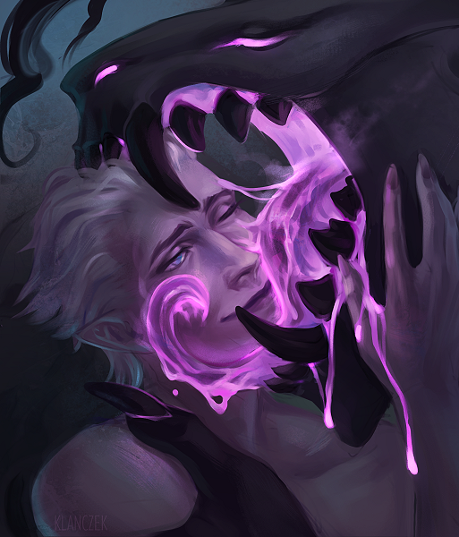 Klanczek1's tweet photo. How else would you kiss with no lips? 

#art #ocart #illustration https://t.co/w8t6nwd635