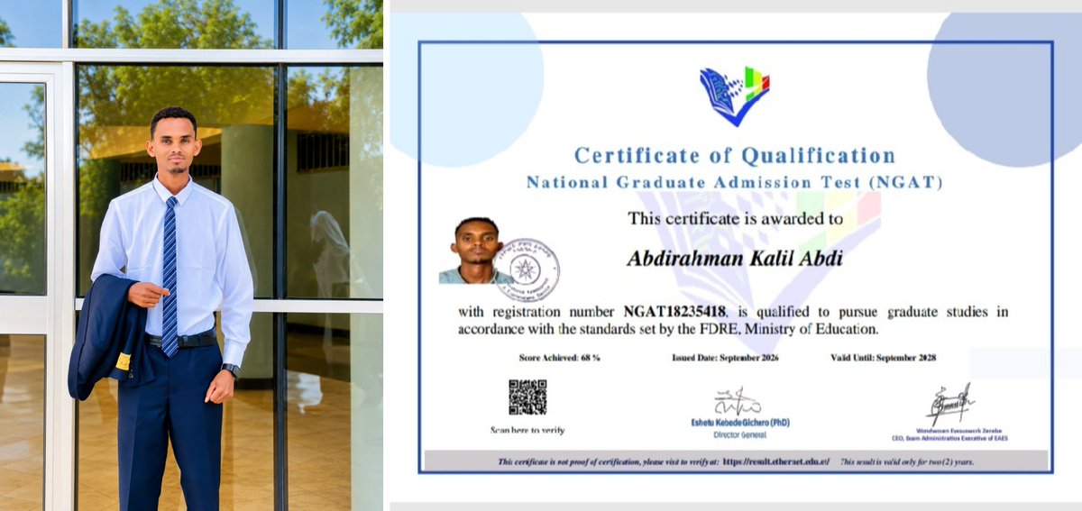 AbdirahmanKalil's tweet photo. Alhamdulillah! Passed the NGAT exam! One step closer to the next chapter of my academic journey and success.

The best is here now! https://t.co/pyucy0q9fq