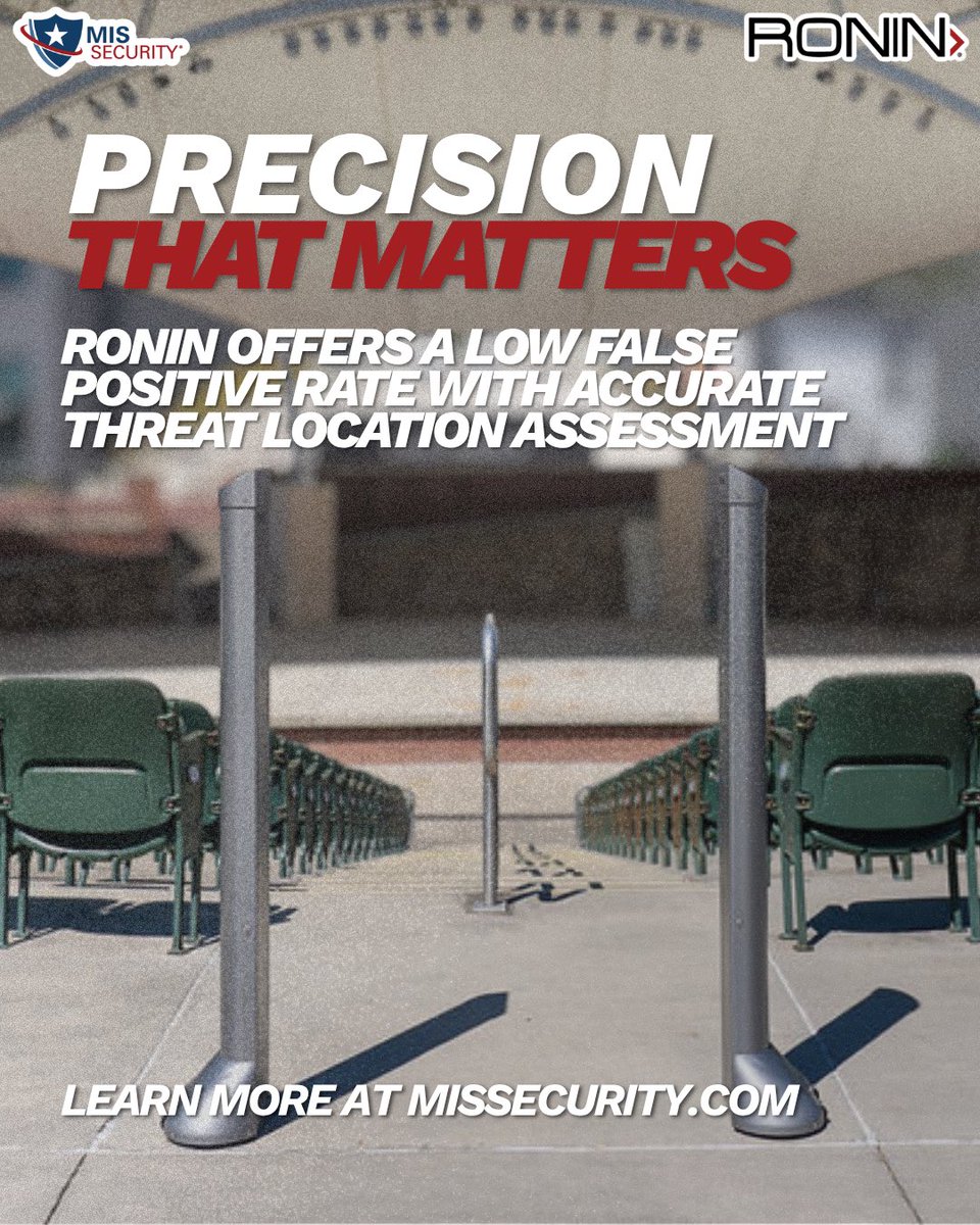 MISSecurity_usa's tweet photo. Precision you can count on.
RONIN is designed to deliver a low false positive rate with accurate threat location assessment, helping security teams focus on what matters most.
Detect with confidence. Respond with precision.
#MISSecurity #RONIN #WeaponsDetection #SecurityTechnology #ThreatDetection