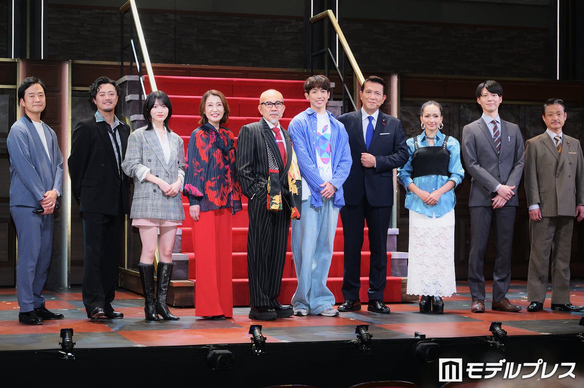 modelpress's tweet photo. 乃木坂46林瑠奈、初舞台に緊張💭
「変わった姿をお見せできるように」

有澤樟太郎は日本を元気に”宣言❗️

ミュージカル「民王」本日開幕✨️
https://t.co/Sd4TUHjkol

👤出席者
別所哲也、豊原江理佳、山崎大輝、上川一哉
福田転球、一路真輝、竹中直人 https://t.co/PJfsANaLTy