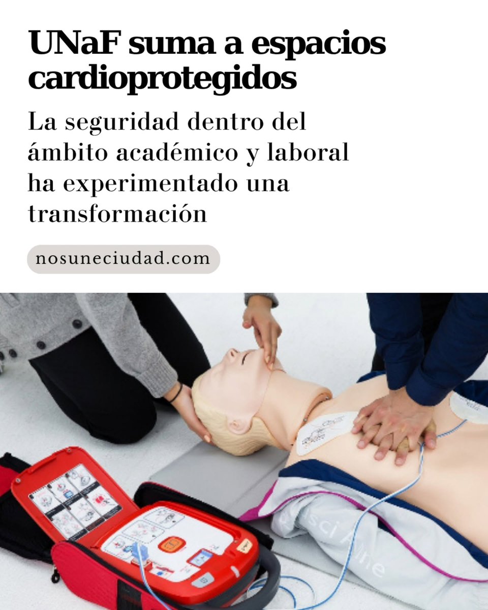 Ciudadnosune's tweet photo. La UNaF capacitó en RCP e incorporó un DEA en su campus. La iniciativa cumple con la Ley 27.159 y refuerza la prevención ante la muerte súbita mediante la formación del personal y la comunidad.
https://t.co/wttVFUAVG2 https://t.co/QhyyFqvi4j