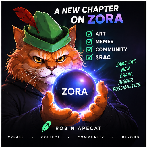 RobinApeCat's tweet photo. Robin found something on Zora... 👀

Not a token launch.
Not just another meme.
Something for the people who were here before everyone else showed up. 🐈🎩

Same cat. New chapter.

Soon. ⏳

$RAC https://t.co/rL8BQ3Ku2Z