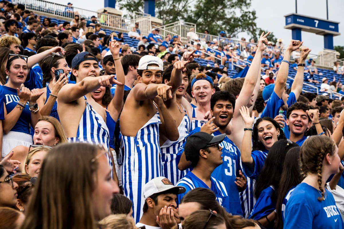 Wade Wackos cheering at Duke football game