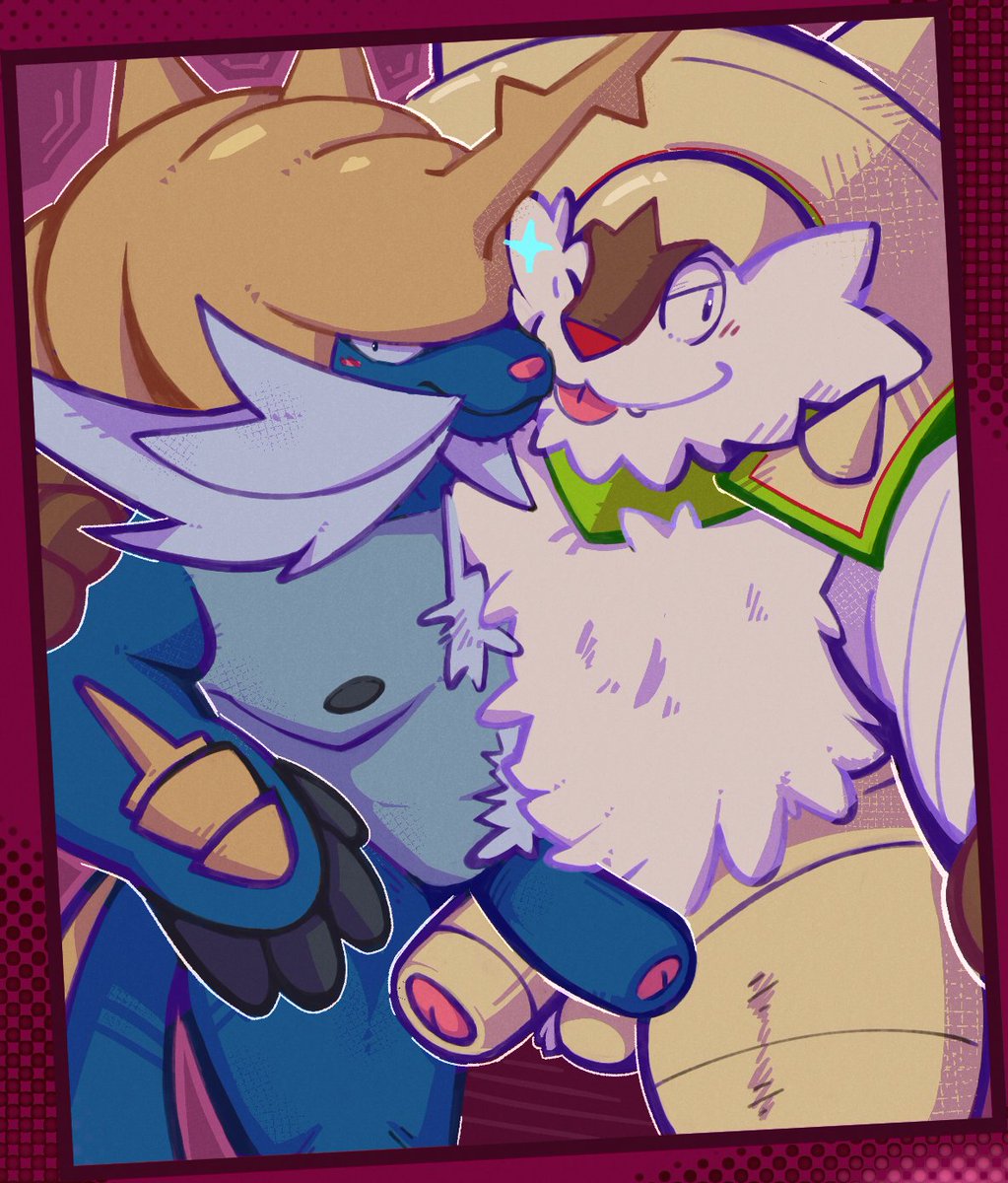 Filumbitu's tweet photo. Samurott and Chesnaught crossing swords ⚔️ https://t.co/9Z6lODPKHw