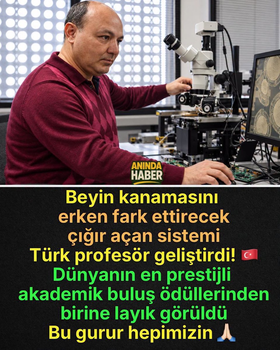 Bandral11's tweet photo. Beyinde kanama var mı, yok mu?
Bugün bu tespitte kullanılan MR ve BT gibi “altın standart” görüntüleme cihazları çoğunlukla hastanelerde bulunuyor. Peki, olası bir beyin kanaması hasta hastaneye ulaşmadan önce fark edilebilseydi?
ODTÜ Elektrik-Elektronik Mühendisliği’nden Prof. Dr. Barış Bayram ve ekibi, tam da bu soruya çözüm bulmak amacıyla önemli bir çalışma yürüttü.
Ekip tarafından geliştirilen sistem, ultrasonik MEMS teknolojisinden yararlanarak beyin kanamasının belirlenmesine yönelik taşınabilir ve temassız bir yöntem sunuyor.
Çalışmanın sonraki aşamasında ise bu teknolojinin ambulans içerisinde kullanılabilmesini ve hastanın hastaneye ulaşmasından önce değerlendirme yapılabilmesini amaçlayan “Yapay Duyular” projesi geliştirildi.
Ve Türkiye’de ortaya konulan bu dikkat çekici bilimsel çalışma, kısa sürede ülke sınırlarını aşarak uluslararası alanda da ses getirdi. 
Bilim üreten, geliştiren ve dünyada ses getiren Türk akademisyenlerin başarılarını daha fazla konuşmak gerekiyor.