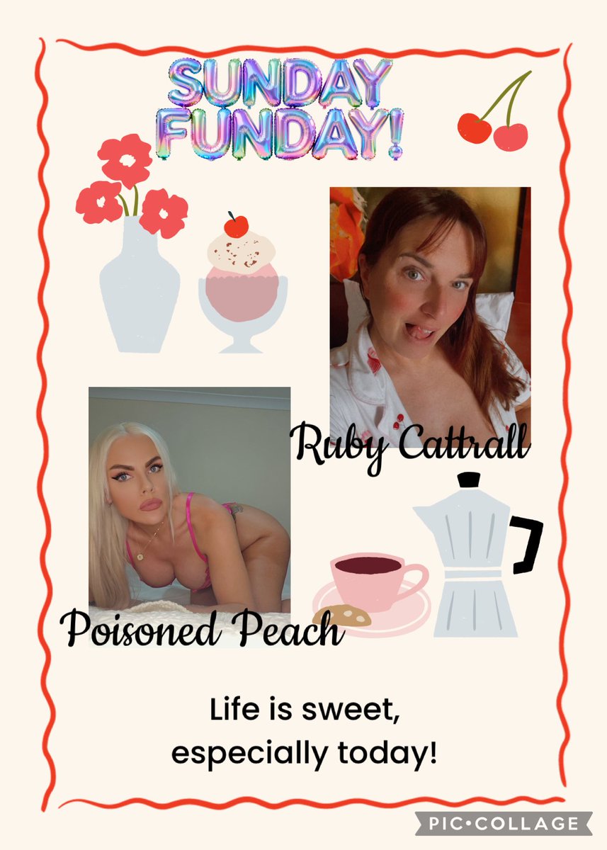 RubyCattrall's tweet photo. Tomorrow - Sunday Funday 🥳
We are available for:

Video calls 🎥 📱 
🥩’s 
Customs 

Potential to do an OF livestream and our fun the spin the wheel!

Why not join us at some point during the day? 

@Poisoned_Peach_ https://t.co/4JBFgmxqzR
