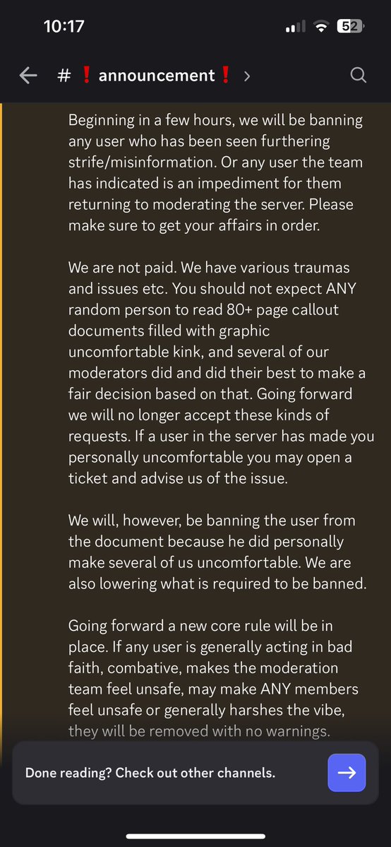 wispiicoatl's tweet photo. New update (1/2) 

Ex-mutual has finally been banned, as well as any users who were expressing disappointment and/or disapproval of the situation last night, including another one of my friends (who didn’t even speak last night) https://t.co/vraipJjEqN