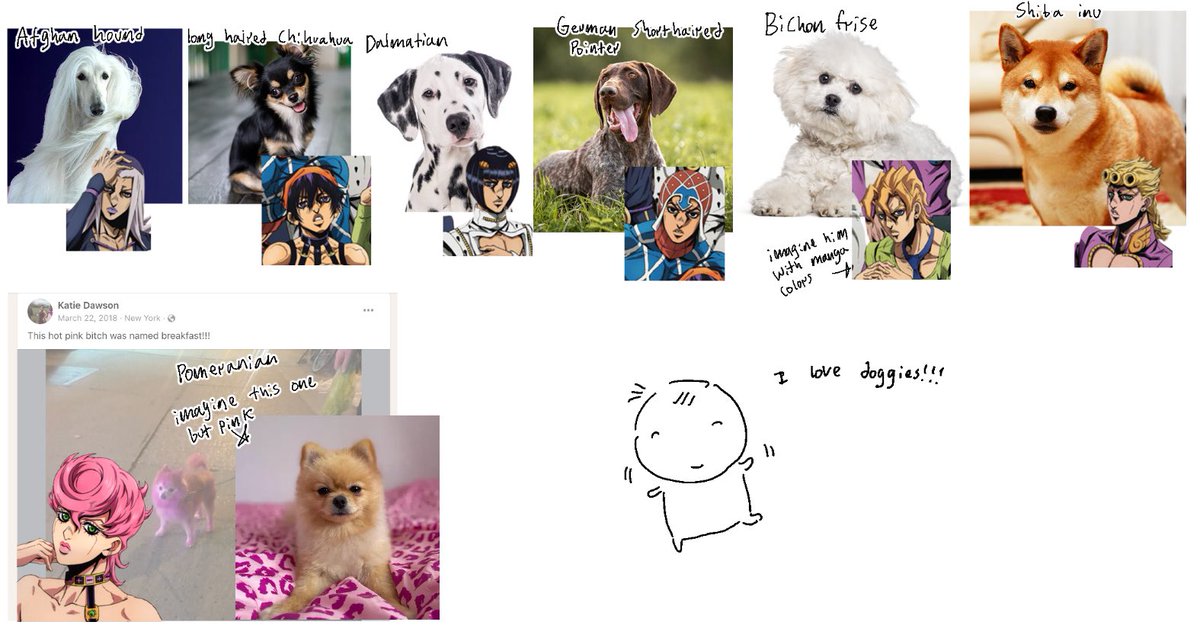 K0T0H1KA's tweet photo. Bucciarati’s team if they were dogs https://t.co/6iAVdl1DIK