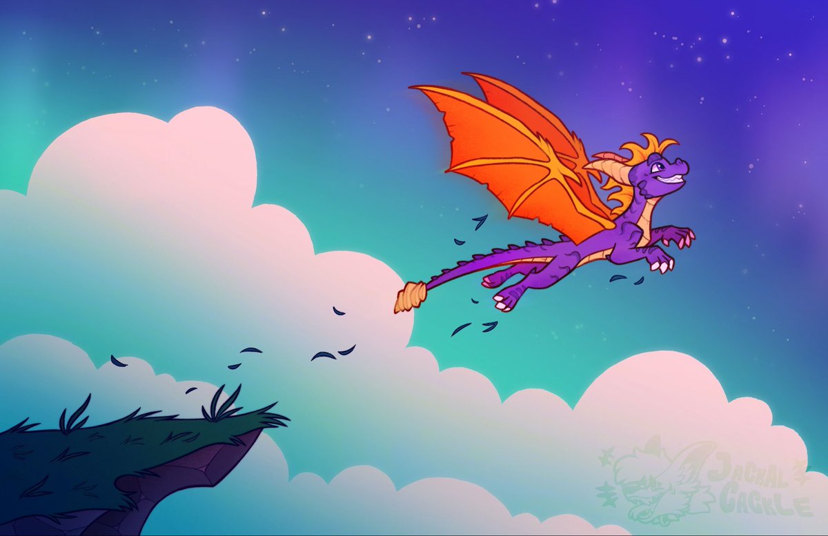 Jackal_Cackle's tweet photo. Taking Flight 🪽✨

Happy (belated) #SpyroCommunityDay! @ToysForBob 💜🧡💛 https://t.co/gnLm2Y8ZG1