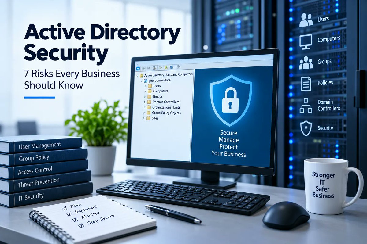 mathaheem's tweet photo. One compromised Active Directory account can put an entire business at risk.

Learn 7 common security risks and practical ways to protect your Windows Server environment.
👉 Read the full guide:
https://t.co/l5Sy1mHjT7

#CyberSecurity #ActiveDirectory #ITSupport #arshadthaheem https://t.co/uNdArHCJIt
