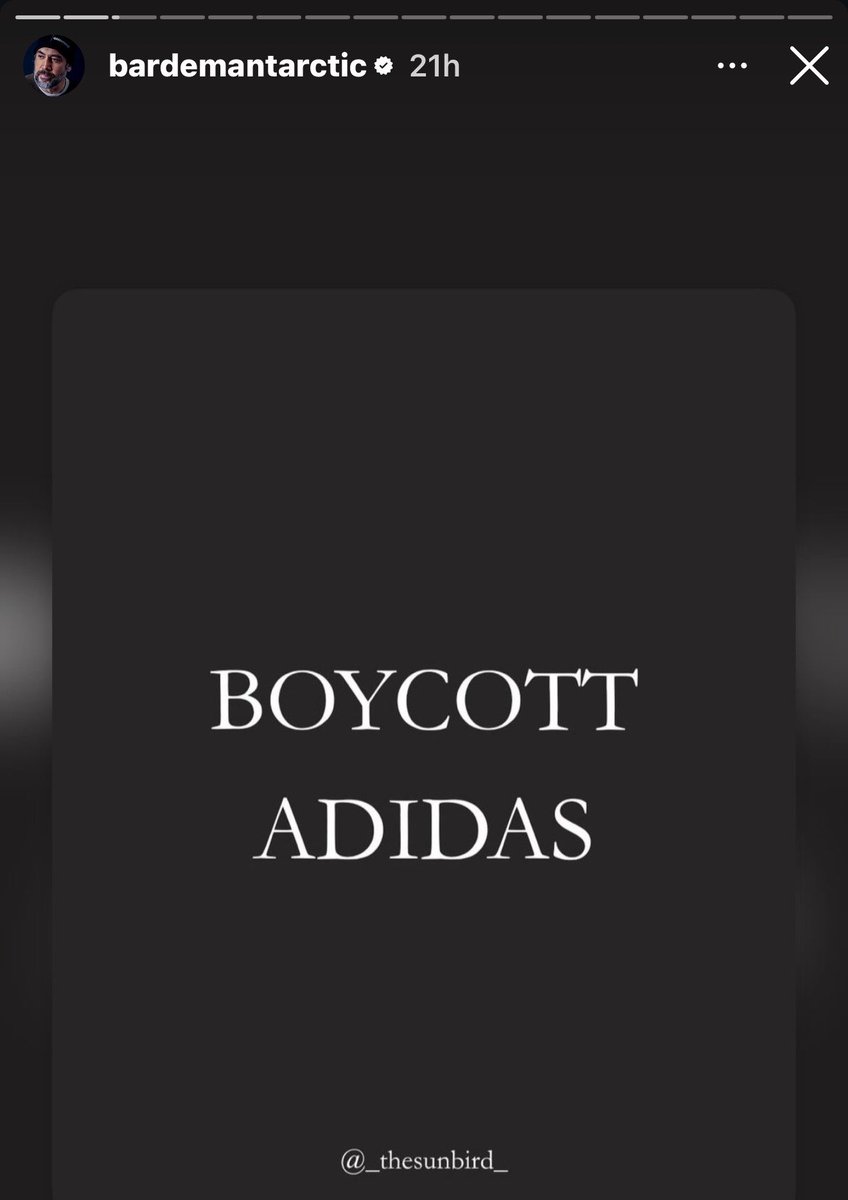 leylahamed's tweet photo. Javier Bardem has shared dozens of stories calling for a boycott of Adidas after the brand chose an Israeli soldier as one of the faces of its campaign.

At least 4,000 Palestinian kids in Gaza have sustained amputations due to wounds from Israeli attacks since 2023. https://t.co/Y2u0WSYOPr