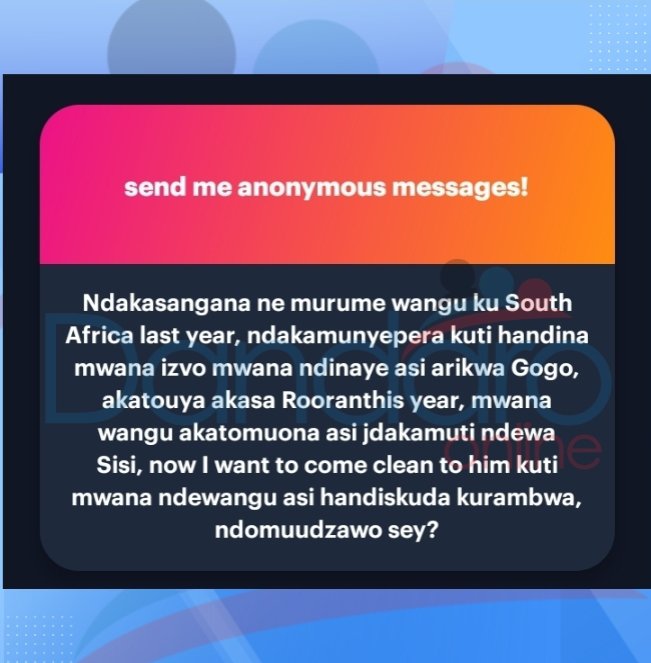 DandaroOnline's tweet photo. #dandaroconfessions Gentz, munokwanisa kumuregerera here munhu wako akakuudza izvi...🙌🏾💯✔️
Send your confessions here:
https://t.co/uU6gxI9IYz
Send your Anonymous Messages on WhatsApp:
https://t.co/vKzxI4F0fq
Follow our WhatsApp Channel:
https://t.co/N7thWVcn68 https://t.co/7M0xNBslir
