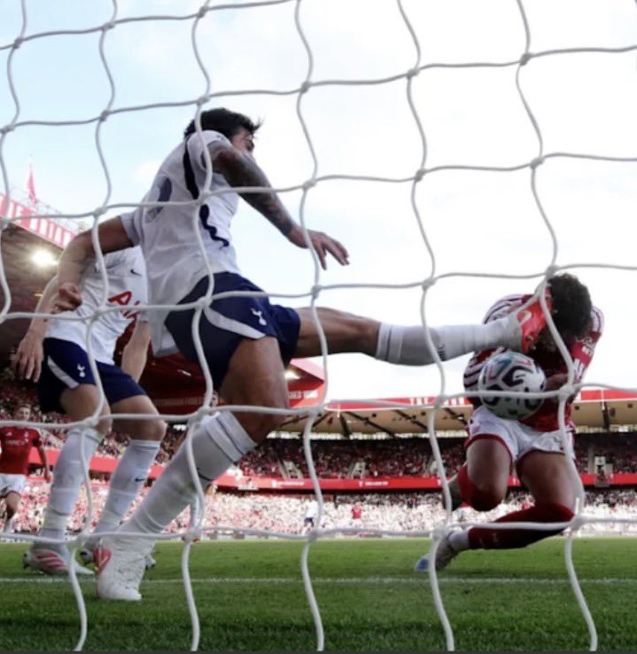 LewisIsBurnt's tweet photo. FURTHER BUT...

I think Neco only has his hands up because Tonali wildly swings at the ball and misses, so surely if the goal gets ruled out, that's a pen for the dangerous play which happened before Neco "handles" the ball?

#NFFC https://t.co/OiLNA8vFje
