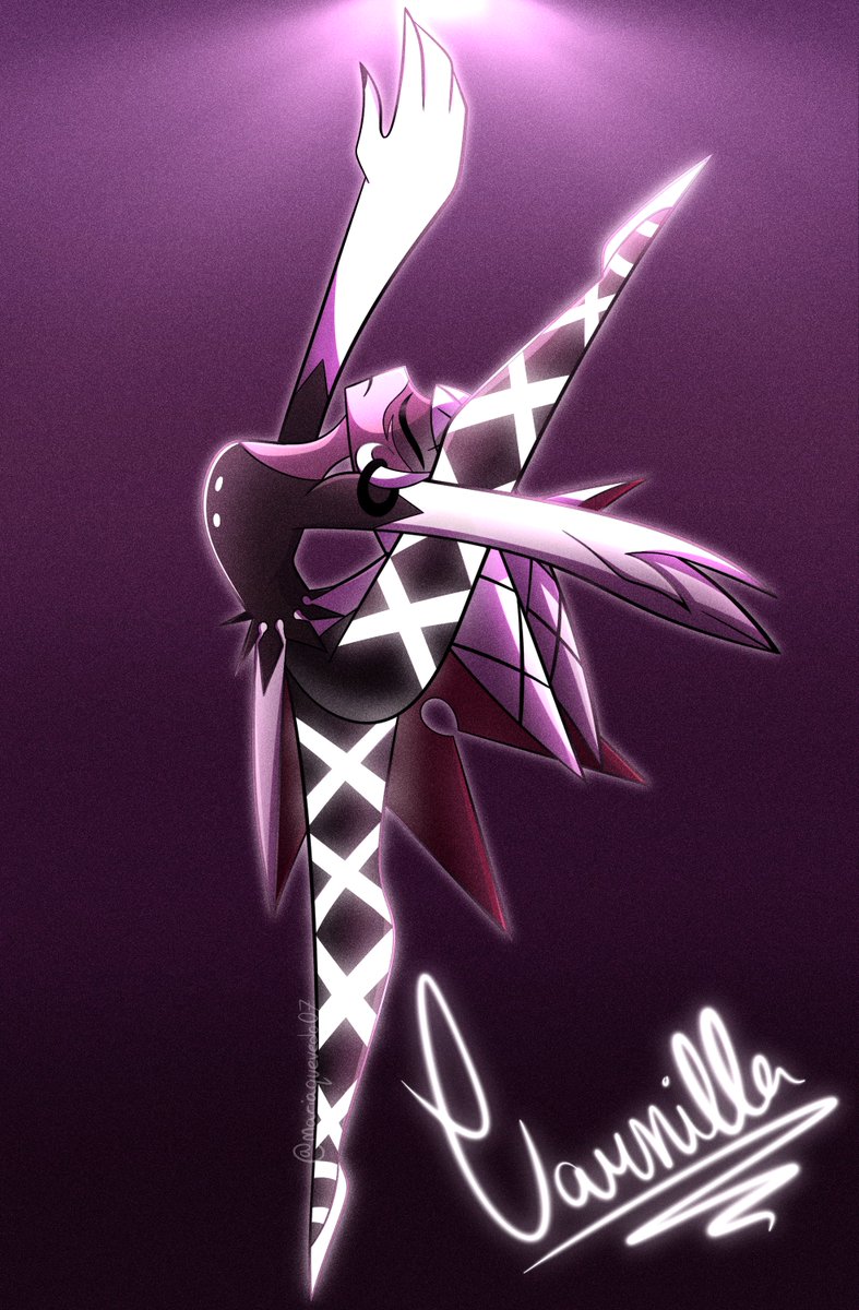 mariaquevedo07's tweet photo. Seemed right to draw Carmilla in a ballet pose lol anyways here she is! #HazbinHotelCarmilla https://t.co/u08jcAtdpl
