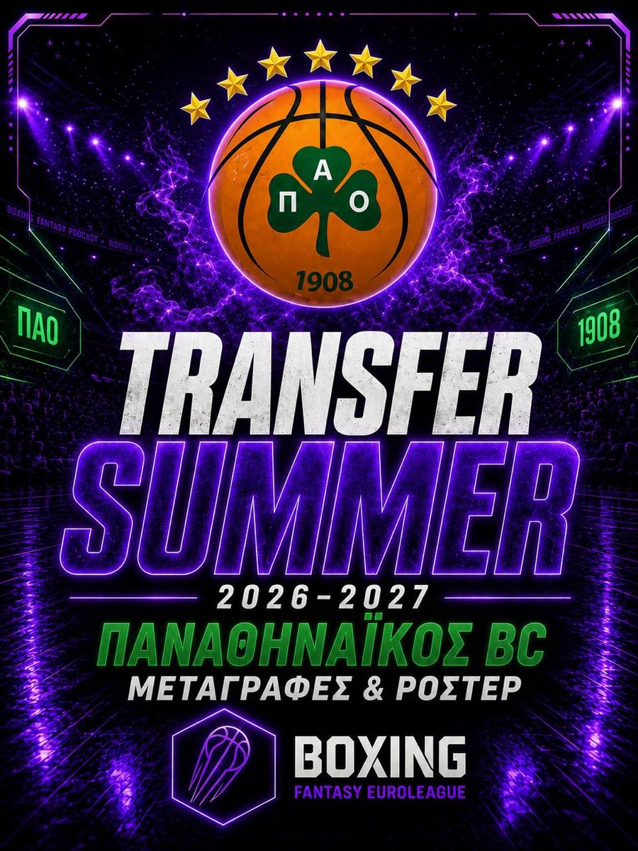 boxingfantasyGR's tweet photo. Το ροστερ των πράσινων για την σεζον 2026-2027 🏀☘️
#Euroleague #EuroleagueFantasy #Panathinaikos #paobc https://t.co/tTE2Q26BlF