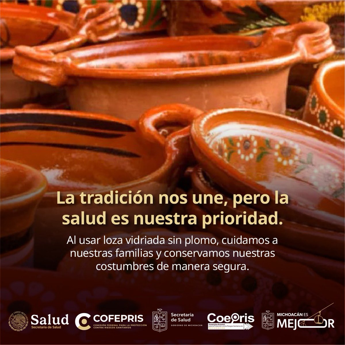 CoeprisM's tweet photo. La alfarería es parte de nuestras raíces y de la mesa diaria en muchos hogares. 🏺
Sin embargo, algunos esmaltes tradicionales pueden representar un riesgo si no cumplen con estándares de seguridad.
#Lozavidriada #CuidaTuSalud #VigilanciaSanitaria https://t.co/t7NC2T5oLp