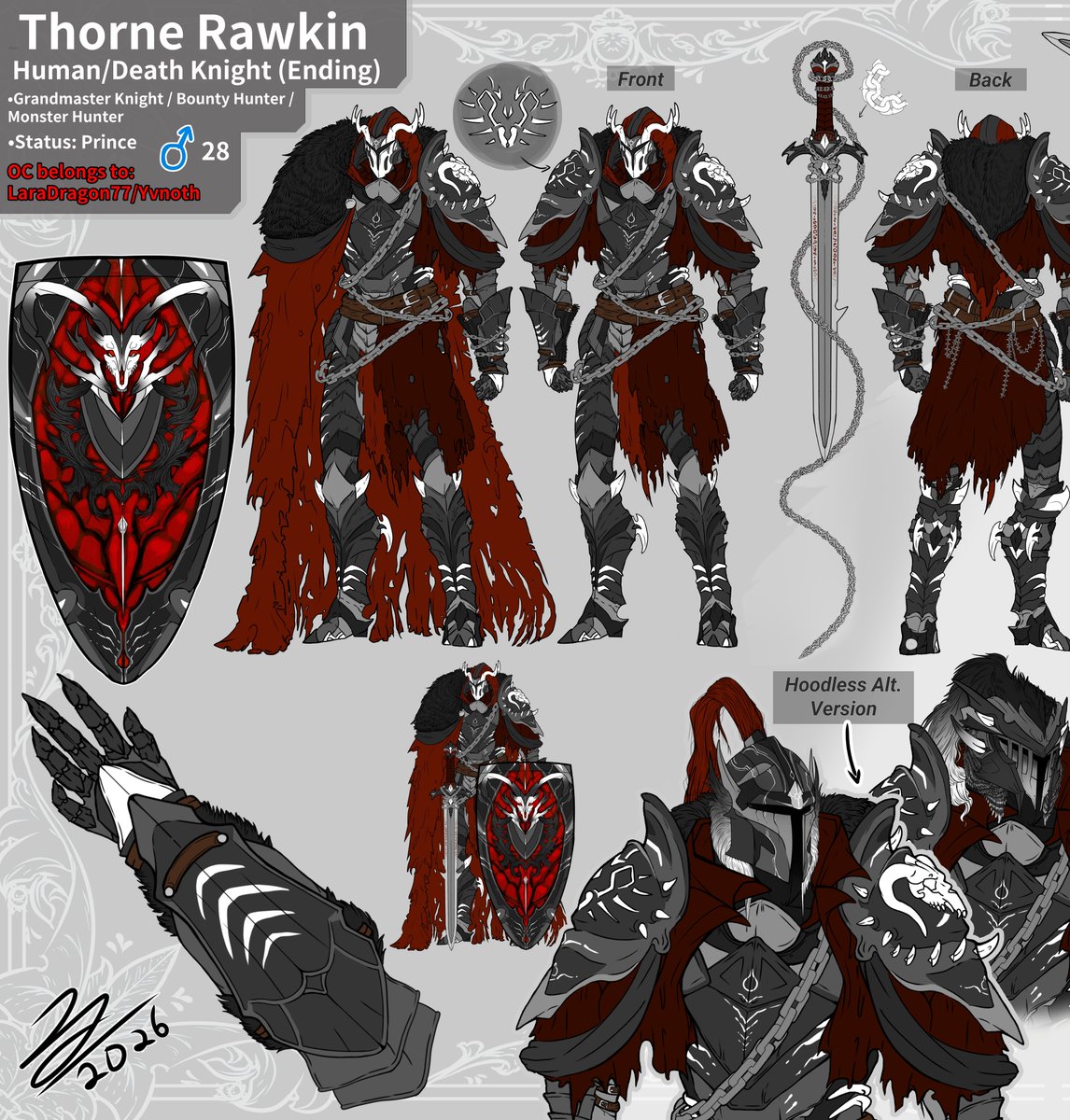 LaraDragon77's tweet photo. I realised that i never showed Thorne's armour ref here 😭

#knight #OC https://t.co/1fgXUpPBeT