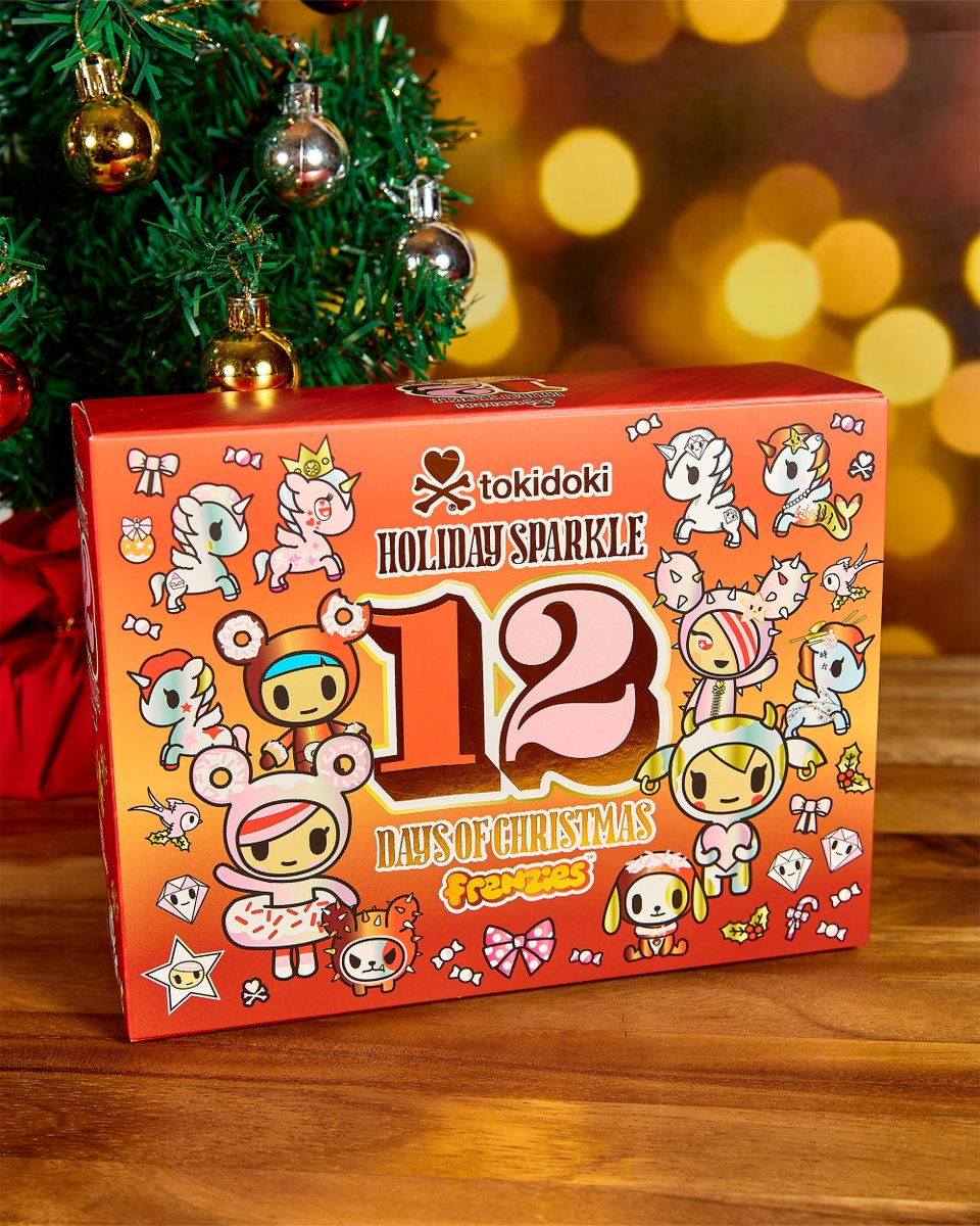 tokidoki's tweet photo. Celebrate the holiday season #tokidoki style with the Holiday Sparkle 12 Days of Christmas Frenzies! 🎁💞🗓 Open a new surprise each day and add a little festive sparkle to your keys, bags, and more! 💖 Available on our website! https://t.co/Ze5OAzZfLy