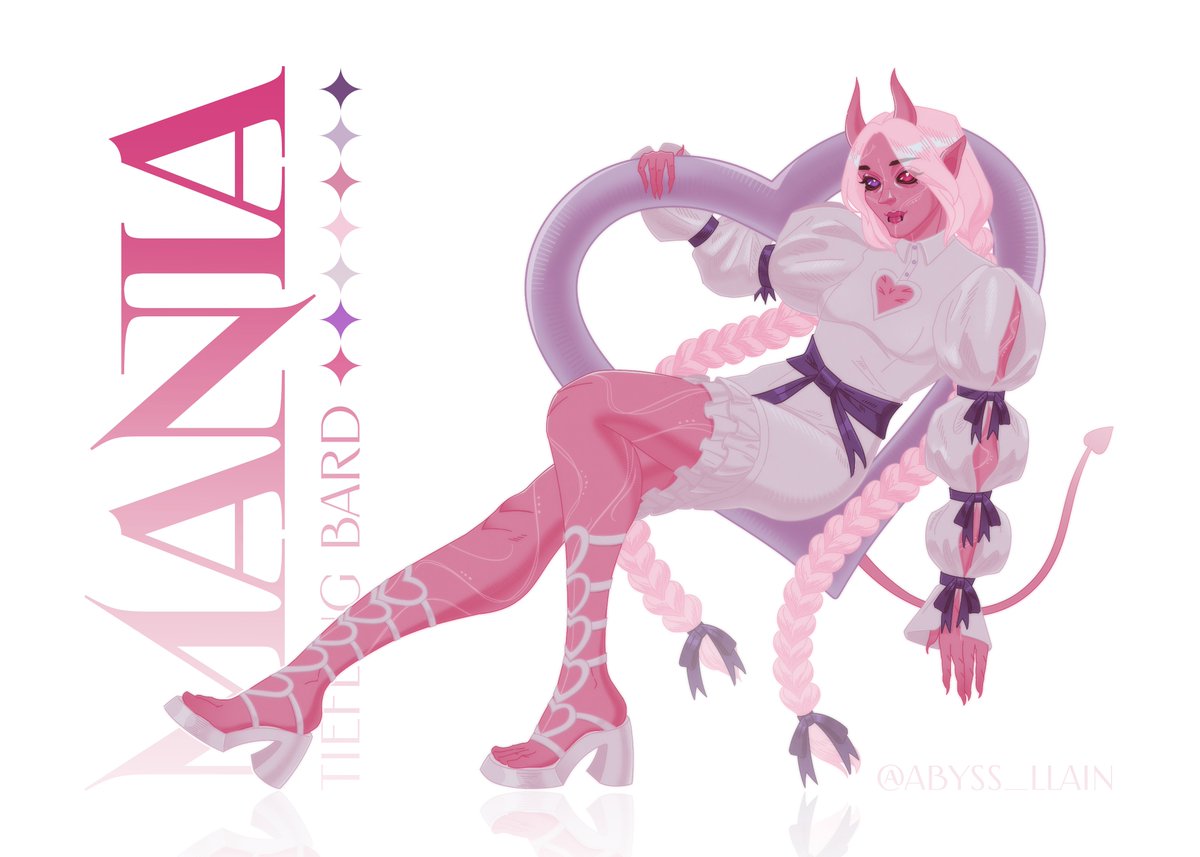 abyss_llain's tweet photo. that's Mania!

college of whispers tiefling bard, dear to my heart. haven't played her much, but even though she is a cutiepie, she can handle herself!

#dnd #oc #tiefling #bard https://t.co/76z8AMu4zc