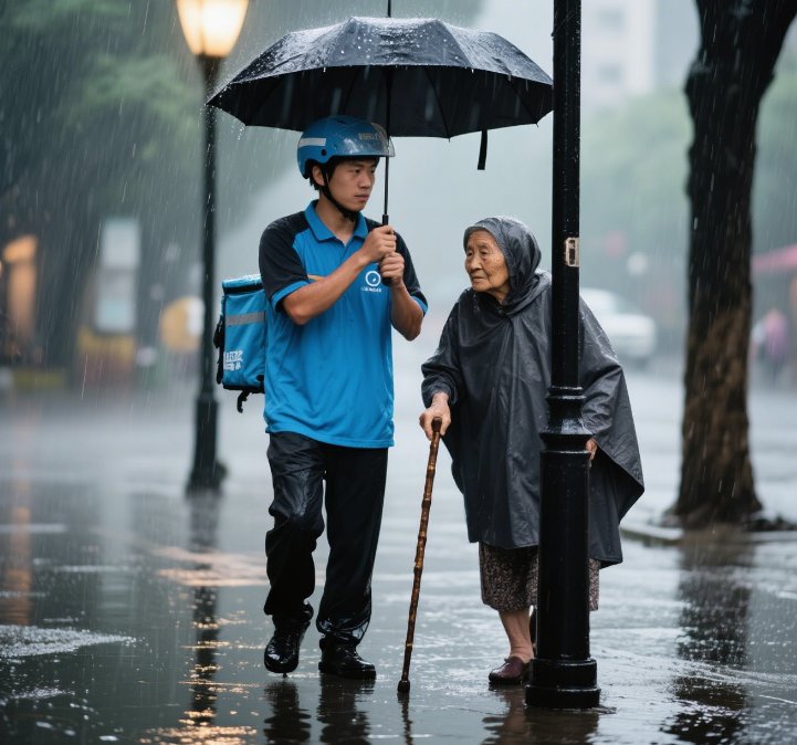 PJditto's tweet photo. Got lost in a rainstorm downtown, a random stranger handed me a spare umbrella and said "Hope you make it home safe"—small kind acts make the whole world warmer.， https://t.co/Ecxha3ZwDL