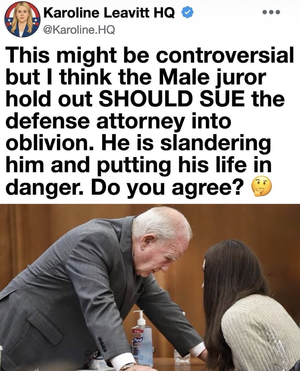 ProudElephant's tweet photo. I couldn’t agree more. The male juror is a HERO! 

He should sue the defense attorney into oblivion. https://t.co/yhV6HF2ugI