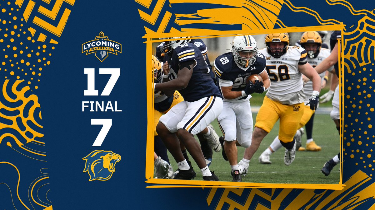 lycoathletics's tweet photo. @spencer_ferguson9 scores a first-quarter touchdown, runs for 39 yards and has three catches for 13 more to help lift @warriorsfball to a season-opening 17-7 win at TCNJ! https://t.co/qb1Z2llw8S