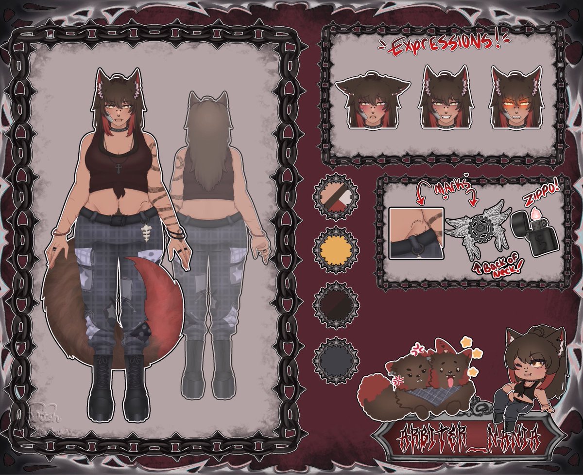 Arbiter_Nania's tweet photo. @EverestSpryteVT @squirrelygame20 Nania "arbiter" Redmane. The trans butch hellhound and owner of the interdimensional bar, Hellions Rest. raunchy, feral, loyal. part time pit fighter, VA and full time menace! https://t.co/knnDzr7ESU