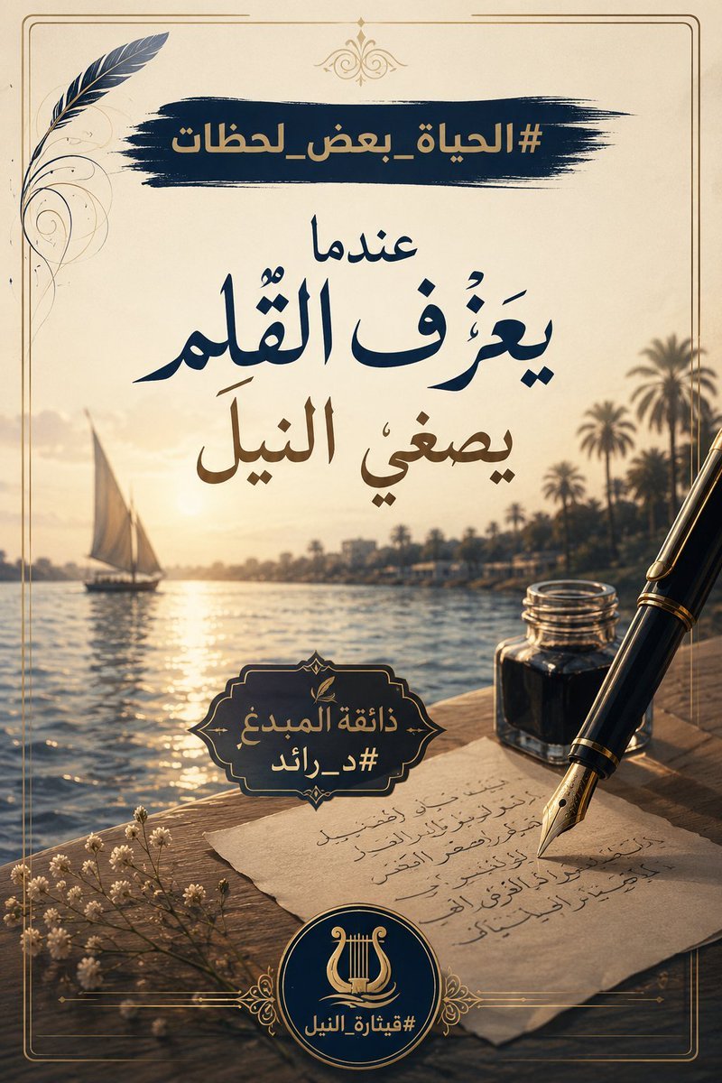 nadaaalshamary's tweet photo. سامحني يَا آخِرَ مَحطاتِي 
يَا أَمَلًا  يُحَاكِي عَذَابَاتِي 
أَنَا امْرَأَةٌ بِلَا مَصِيرٍ
 نَسِيتُ جَمِيعَ مَا آتِ انا أعلم 
ان #الحياة_بعض_لحظات
 لم تنصف فيها صولاتي
 فلَا البُعْدُ يُنْصِفُنِي فَيُبْرِئُ عِلَّتِي 
وَلَا اللِّقَاءُ مَقْدُورٌ  لِأَبْياتي
#قيثارةالنيل https://t.co/iG4twFZCkD