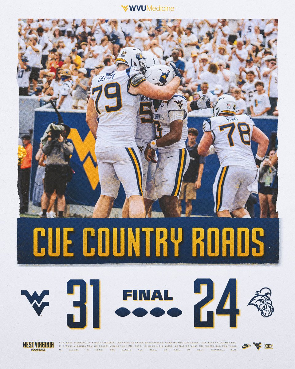 WVUfootball's tweet photo. 🎶 CUE COUNTRY ROADS!!!! 

#HailWV https://t.co/yLkERu3VNf