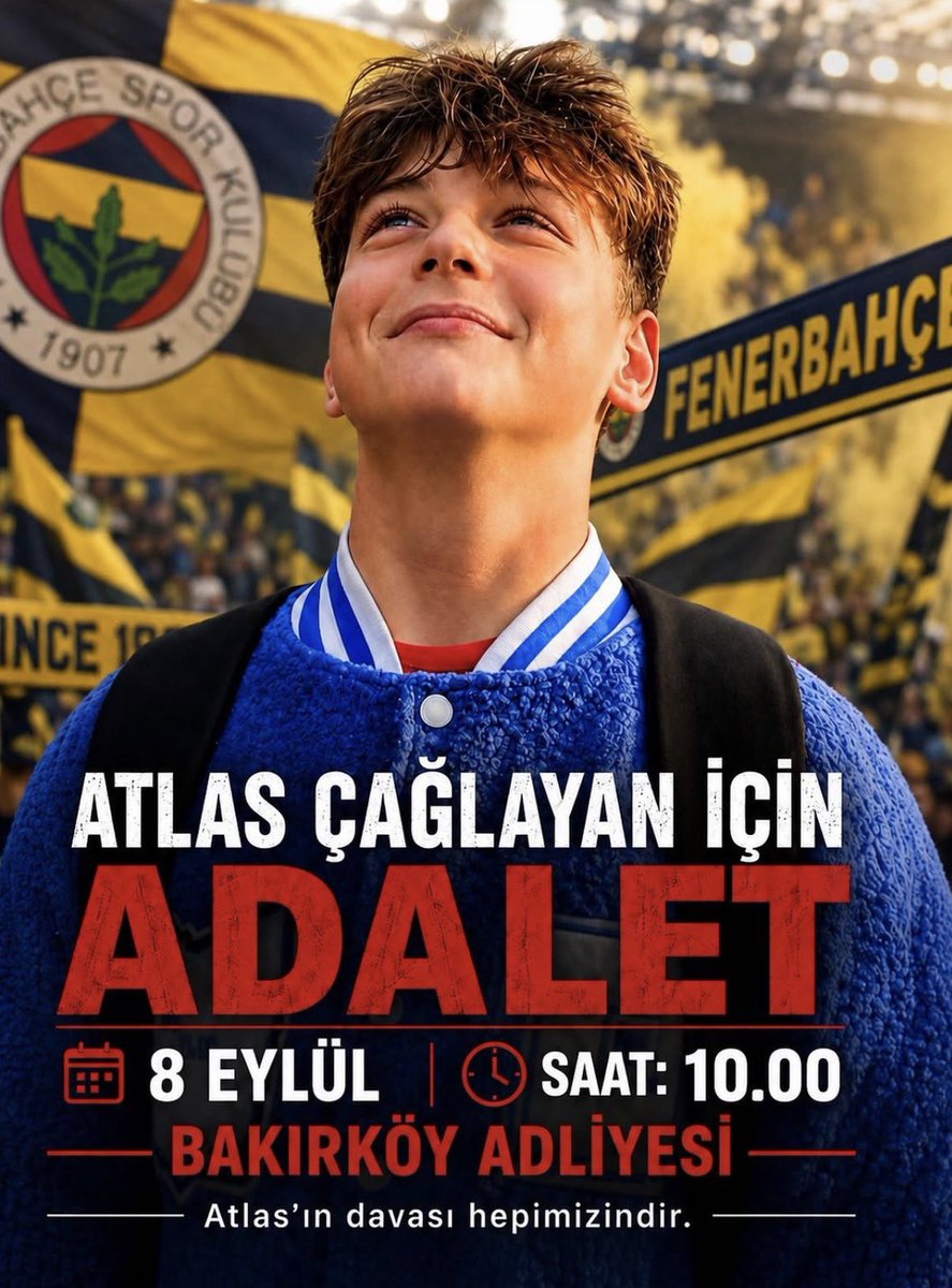 aysenurafyon's tweet photo. 8 Eylül
Bakırköy Adliyesi
10.00 #AtlasÇağlayanİçinAdalet https://t.co/u3mVyzxJ7m