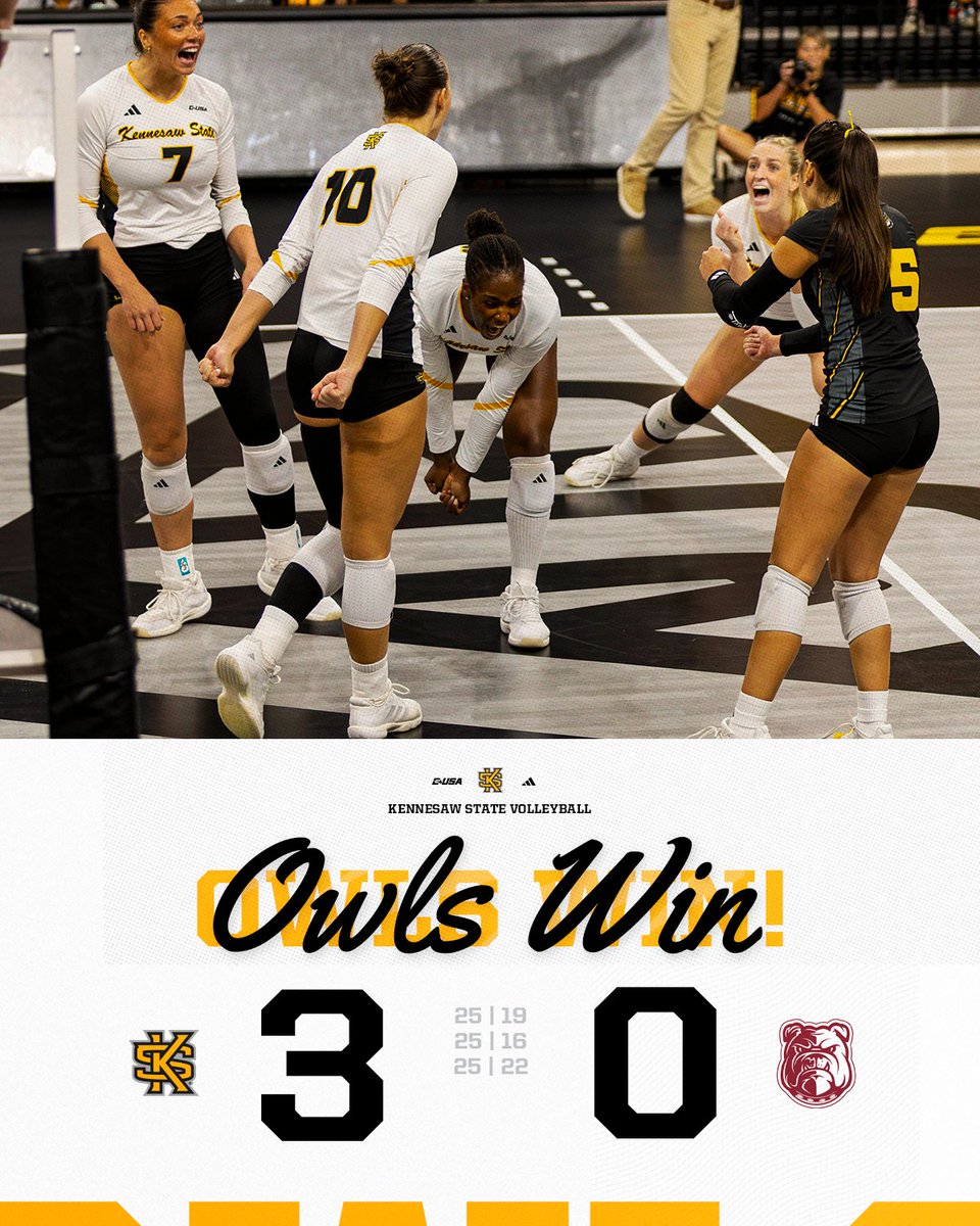 KSUOwlsVB's tweet photo. The Owls defend The Nest again!

#OwlFamily | #HootyHoo 🦉🏐 https://t.co/VWY7VYqHsC