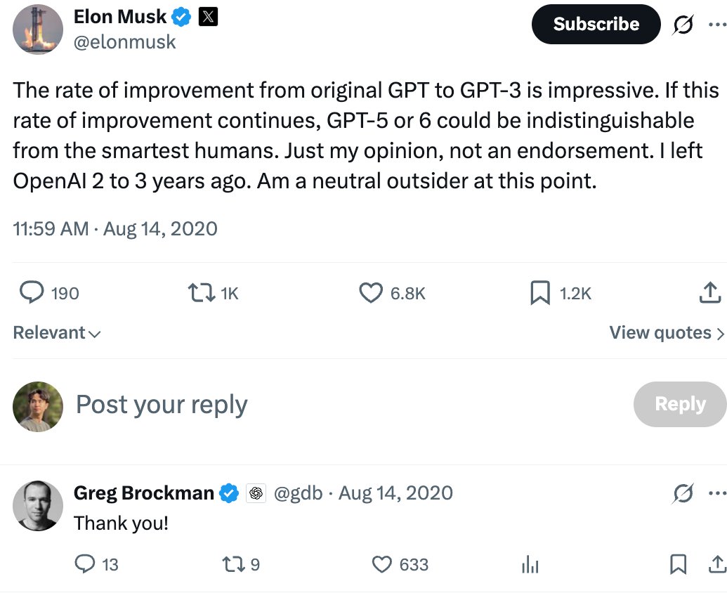 hyojun_at's tweet photo. can't believe elon predicted gpt-6 astra six years ago and @gdb 😭 https://t.co/SuGkANLWvK
