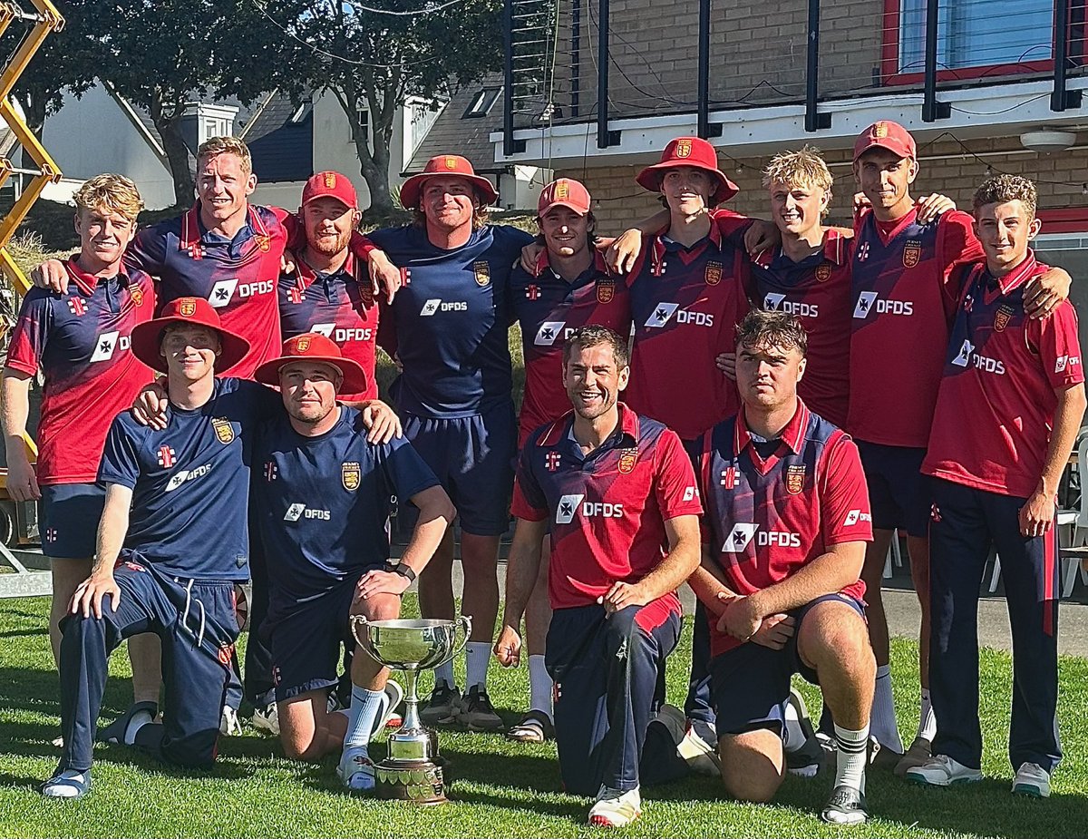 cricketinjersey's tweet photo. 🔴 MENS CRICKET 🔴
A few pics from the 9th successive win for Jersey in the Men's 69th InterInsular at NCC Grainville today! 🔥
📸 Thanks Guarin Clayton for capturing these beauties!
#backingred #interinsular
1/5 https://t.co/PSxFhP7Zjk