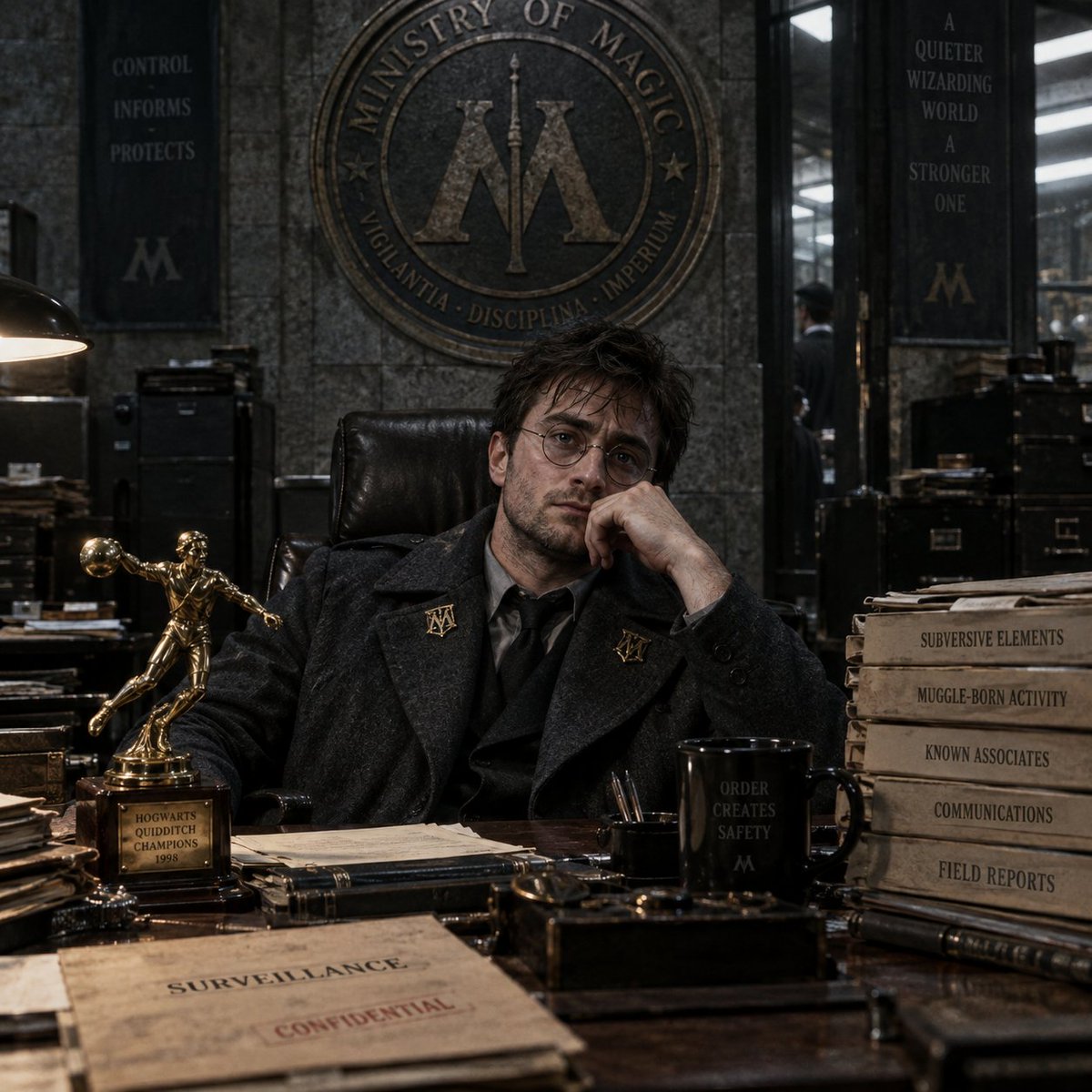 Samthrilzz's tweet photo. The most realistic thing Rowling ever wrote was a mediocre, trust-fund jock coasting through life on his dead mother’s sacrifice while Hermione Granger did his homework and kept him alive for seven straight years.

Harry Potter never mastered magic. He spam-cast one disarming charm he learned at twelve, let a teenage girl solve every mystery, and won the war on an Elder Wand technicality in contract law.

Peaked at Quidditch, barely passed his O.W.L.s, and grew up to become a cop for the same corrupt Ministry that slandered him. Dudley was right about him.