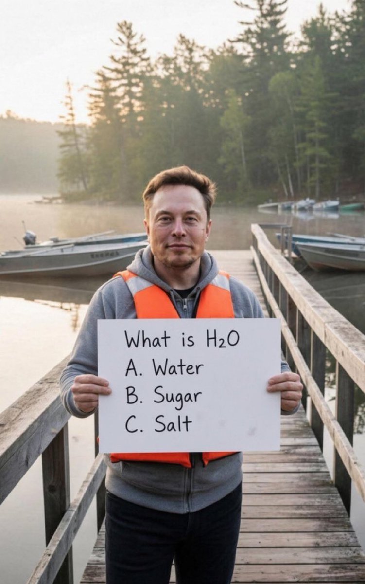 DonaldTrumpfe's tweet photo. What is H20

A. Water

B. Sugar

C. Salt https://t.co/Krxj3rdvnr