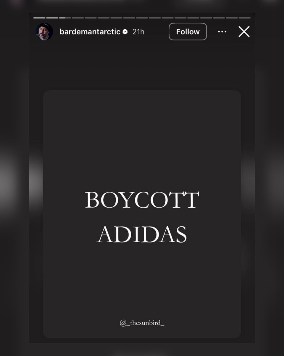 OunkaOnX's tweet photo. ⚡️JUST IN — Spanish actor Javier Bardem urges followers to boycott Adidas over Israeli support https://t.co/QZzakIX6Kr