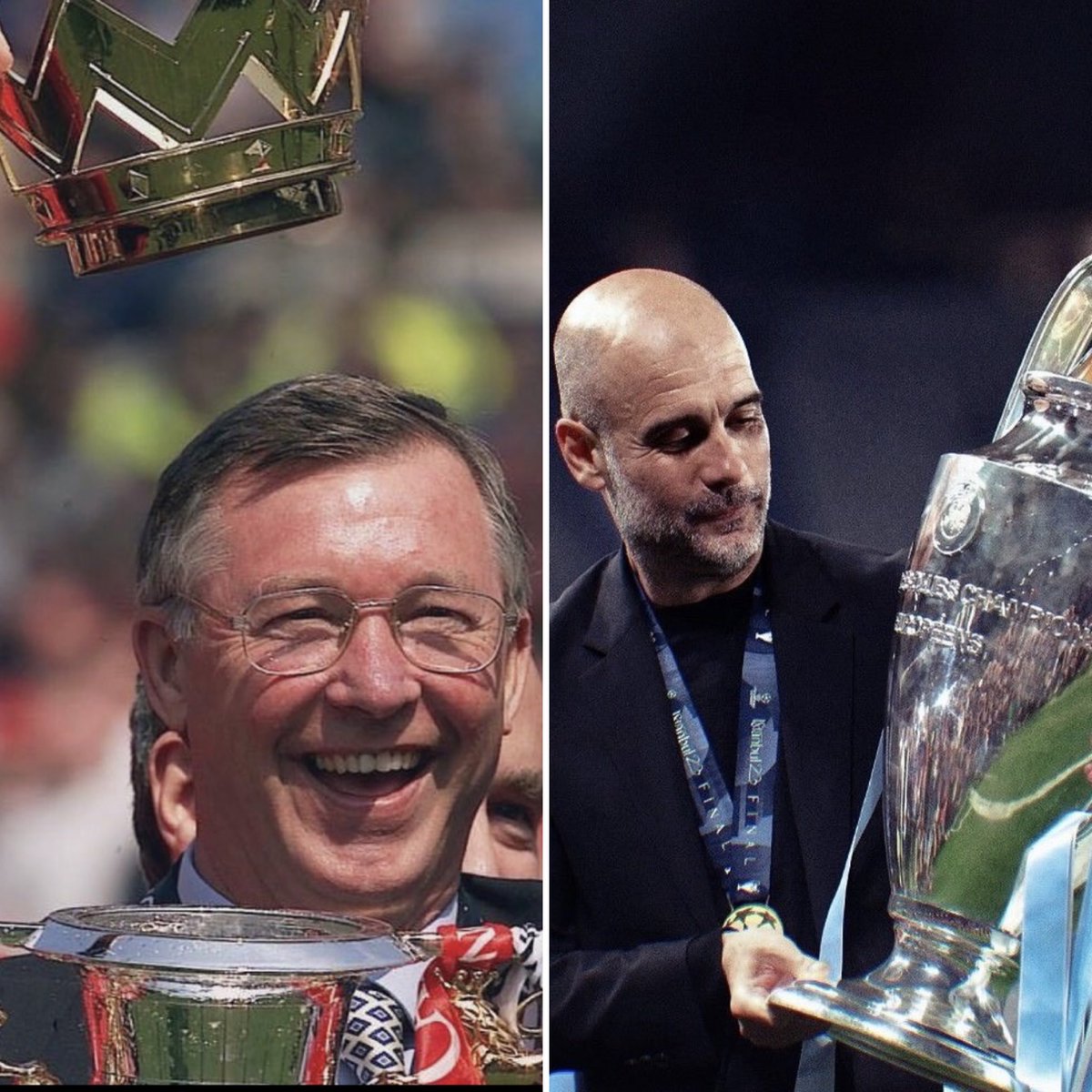 Bestileri's tweet photo. Mark Goldbridge didn’t entertain Jamie Carragher saying Pep Guardiola is a better manager than Alex Ferguson in the Premier League.

“Jamie Carragher this morning said those placing Sir Alex Ferguson ahead of Guardiola baffle him. He struggles to agree with a single reason Sir Alex Ferguson is the number one Premier League manager of all time. Pep Guardiola eclipses him.

But I think Sir Alex Ferguson eclipses Pep Guardiola, Jamie, because he came from Aberdeen — the only man to have won the Scottish title and broken the Rangers-Celtic axis. He came to England and took over Manchester United, who hadn’t won a league title in over 20 years.”

Do you think pep is better than Alex Ferguson? #premierleague