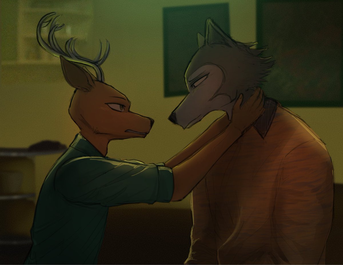 lin_dig0's tweet photo. Louis finding a fascinating boy #BEASTARS https://t.co/cfuGs75Lhj