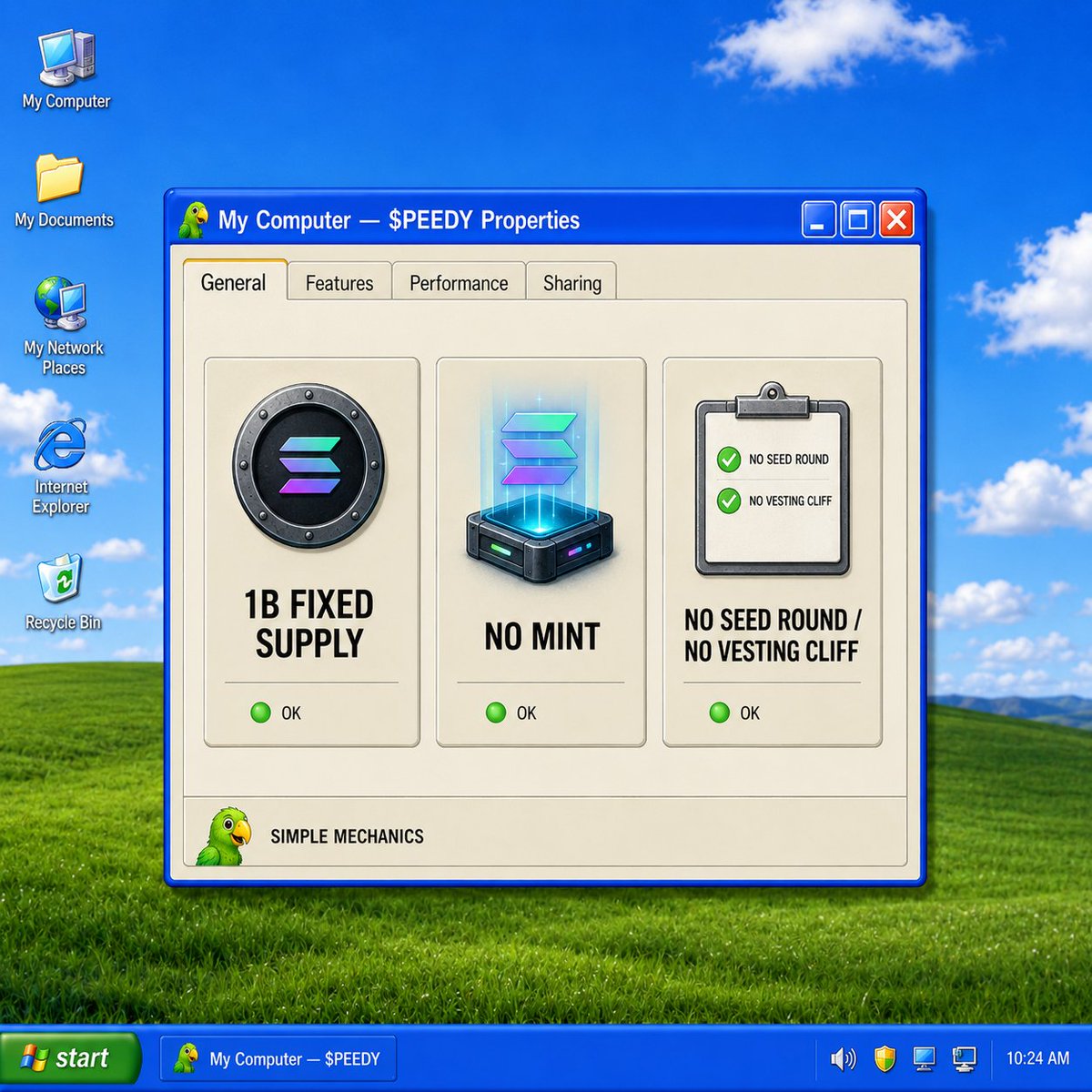 peedy_coin's tweet photo. One billion. Fixed. No mint button hiding backstage. 🧮

$PEEDY’s source presents a fixed 1B supply with no mint function, no seed round, and no vesting cliff—simple token mechanics wrapped in a very old desktop grudge.

#PEEDY #Solana #OnChain https://t.co/G5V104sEY9