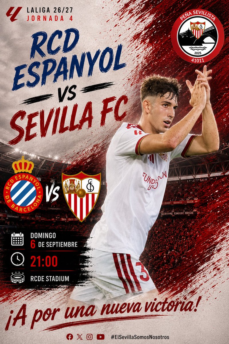 psevilla41011's tweet photo. Primer partido de septiembre fuera de casa, una nueva oportunidad para volver a ganar y para encontrarnos en la peña para disfrutar del partido. ¡A por una nueva victoria! #VamosMiSevilla #PeñaSevillista41011 https://t.co/akWS95Hrhc