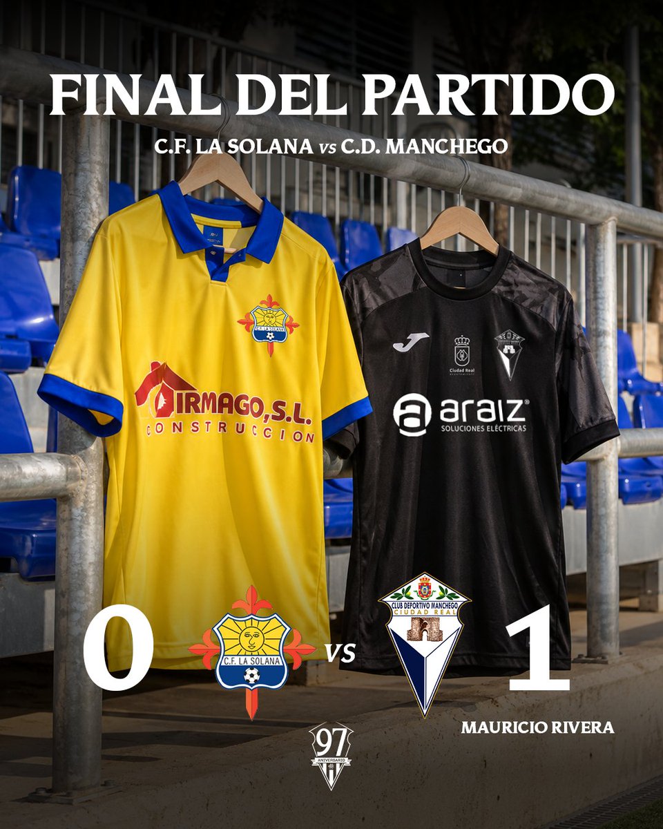 CDManchegoCReal's tweet photo. 96´ | 0-1 | ¡FINAL DEL PARTIDO!

Triunfo mancheguista en la visita a La Moheda. Con gol de Mauricio Rivera y una gran actuación colectiva, volvemos con los tres puntos.

#AupaManchego 💙🤍 https://t.co/HAwIrdkUWG