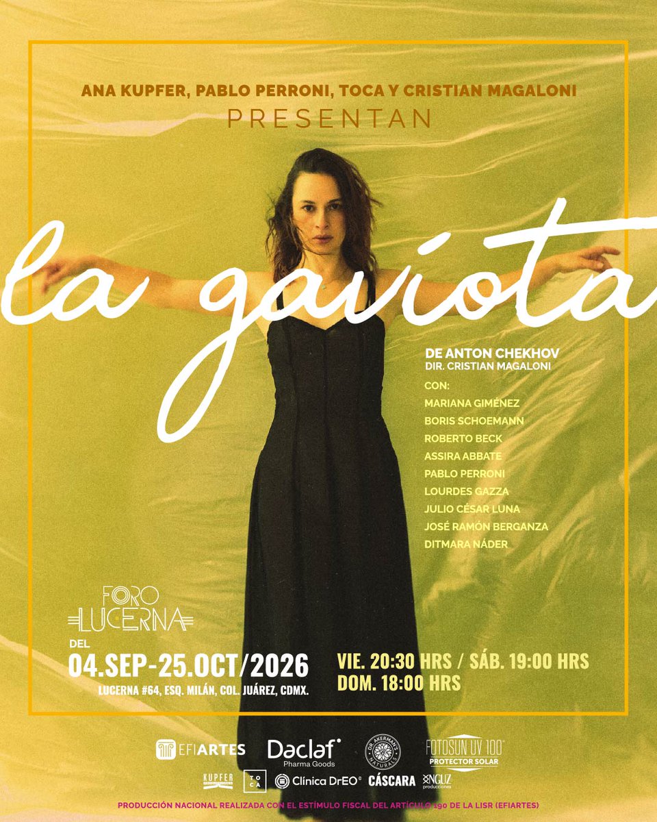 ForoLucerna's tweet photo. 💥 Comienza tu fin de semana con aplausos. #LaGaviota

📅 Viernes 8:30 p.m. / Sábado 7:00 p.m. / Domingo 6:00 p.m.
🎭 Foro Lucerna
🎟️ Taquilla y https://t.co/gOt9NS4w6o https://t.co/ply5wRtCj9