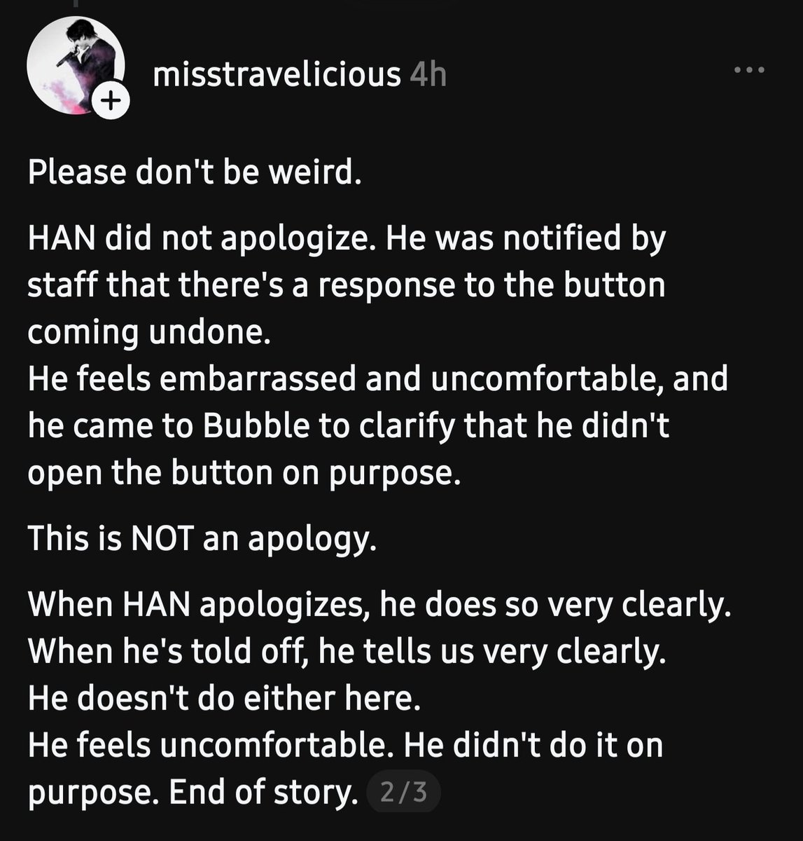 Bluewillow_0922's tweet photo. Round of applause to this stay 👏🏼 👏🏼 She has worded it a lot better than I ever could. Han didn't apologise, and I also don't believe skijigi scolded him. If anyone doesn't like my view, feel free to unfollow me. There's way too drama created where it's not needed 🤦🏼‍♀️ https://t.co/FwUwkN7NnY