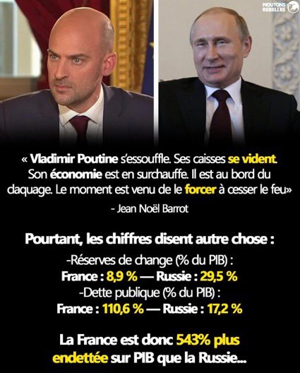 Manuella98728's tweet photo. @camille_moscow Ce pitoyable et minable barrot ferait mieux de se taire 
Monsieur Poutine est un grand président qui aime et protège son pays et qui le fait prospérer en France 🇫🇷 nous avons le guignol de l’Élysée qui voue une haine terrible aux français 
Aucune comparaison possible https://t.co/lOAfJiaBA7