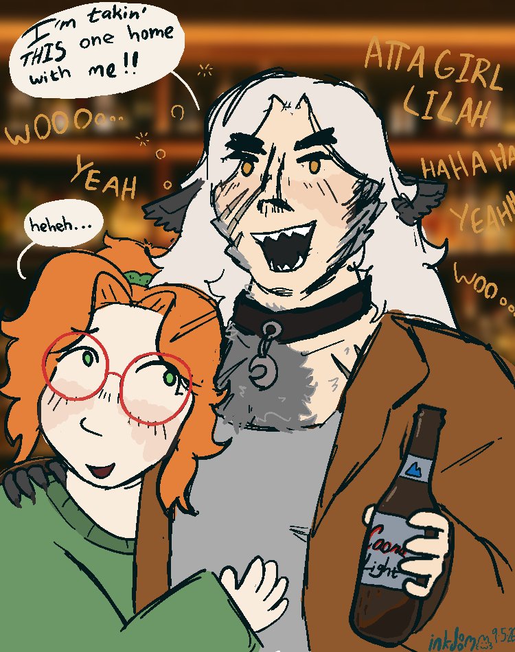 inkdoom_'s tweet photo. really throwing her in the deep end for her first time at a bar #silverbook #deadlock https://t.co/AFRkZ4NsOo