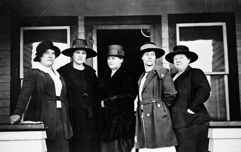 thepeaklady's tweet photo. Conservatives threatening to repeal the 19th Amendment need a story time:

In 1920, women beat men for every available town seat in Jackson, Wy. 

They then appointed women to every remaining office. The “petticoat rulers,” raised the treasury tenfold and fixed the town. 

This was before the 19th Amendment. Wyoming women had voted since 1869, and they used it.

Grace Miller won the mayoralty 56–28. Rose Crabtree beat her husband, the outgoing mayor, for a council seat 50–31.

Genevieve Van Vleck’s diary: “men furious.”