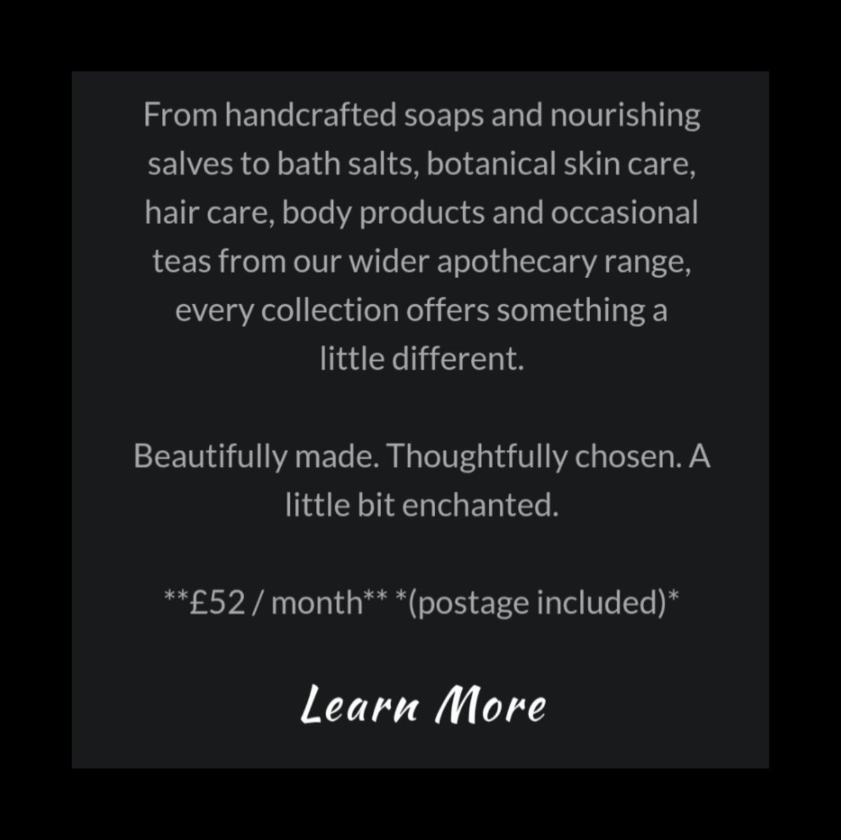 villagewitchuk's tweet photo. The Enchanted Apothecary Box
A Monthly Collection of Botanical Body, Bath, Hair & Self-Care
https://t.co/akUQ7k7S8G
#apothecary #subscriptionboxes #selfcare #healingsalves #handcraftedsoaps https://t.co/JwN31wBTHr