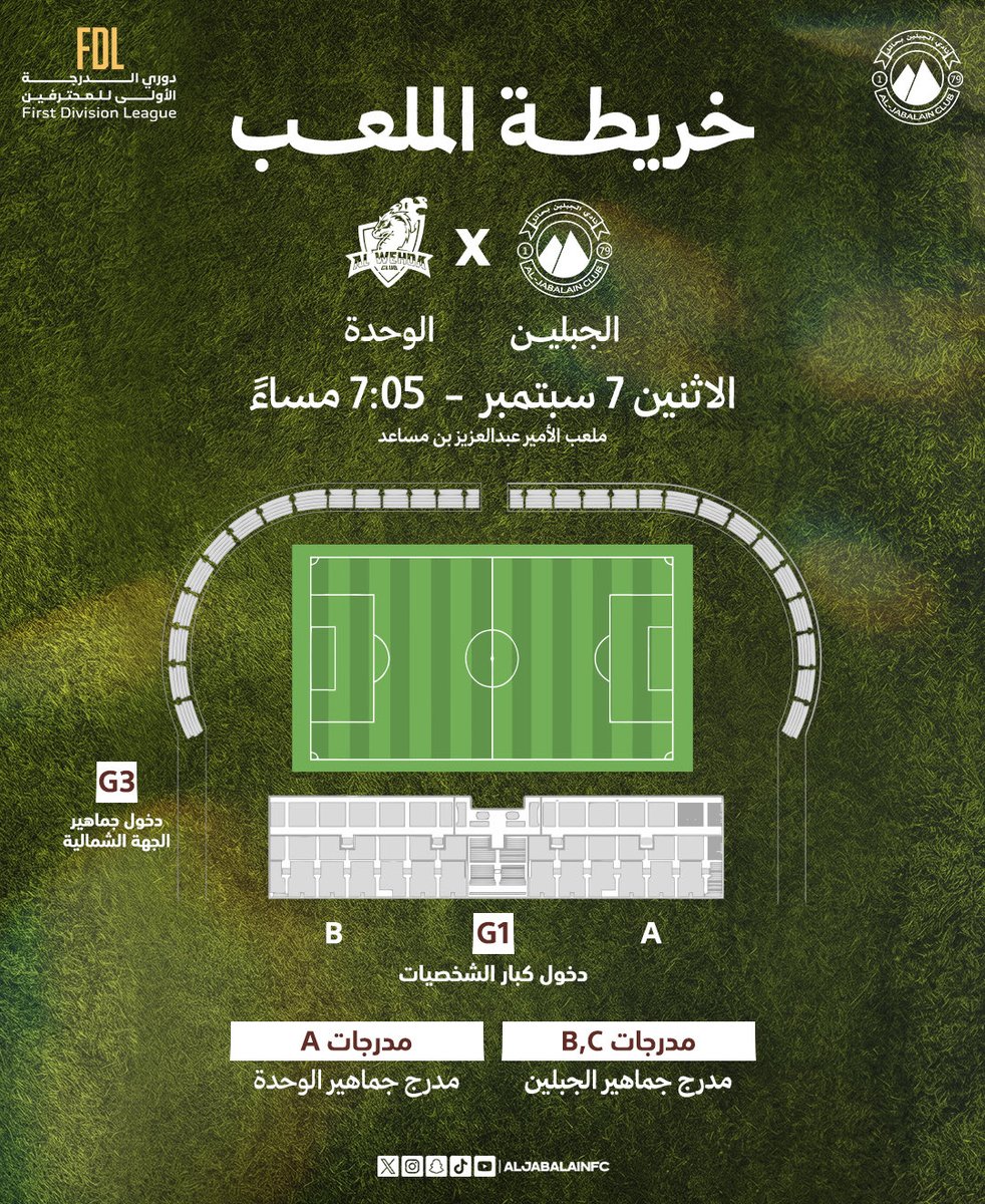 aljabalainFC's tweet photo. تذاكر #الجبلين_الوحدة متاحة الآن 🎫 

🔗 احجز تذكرتك: https://t.co/i73VEk2U5i 

نشوفكم في الملعب 🏟️🤎

#الجبلين | #فارس_الشمال https://t.co/Y7oA6BPOar